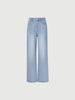 Light blue jeans on a white background