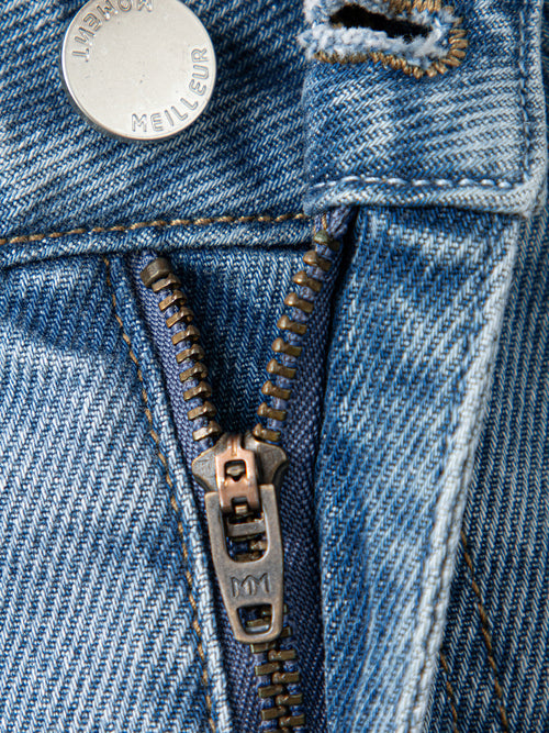 Load image 1 in gallery view. Cropped Pure Cotton Jeans