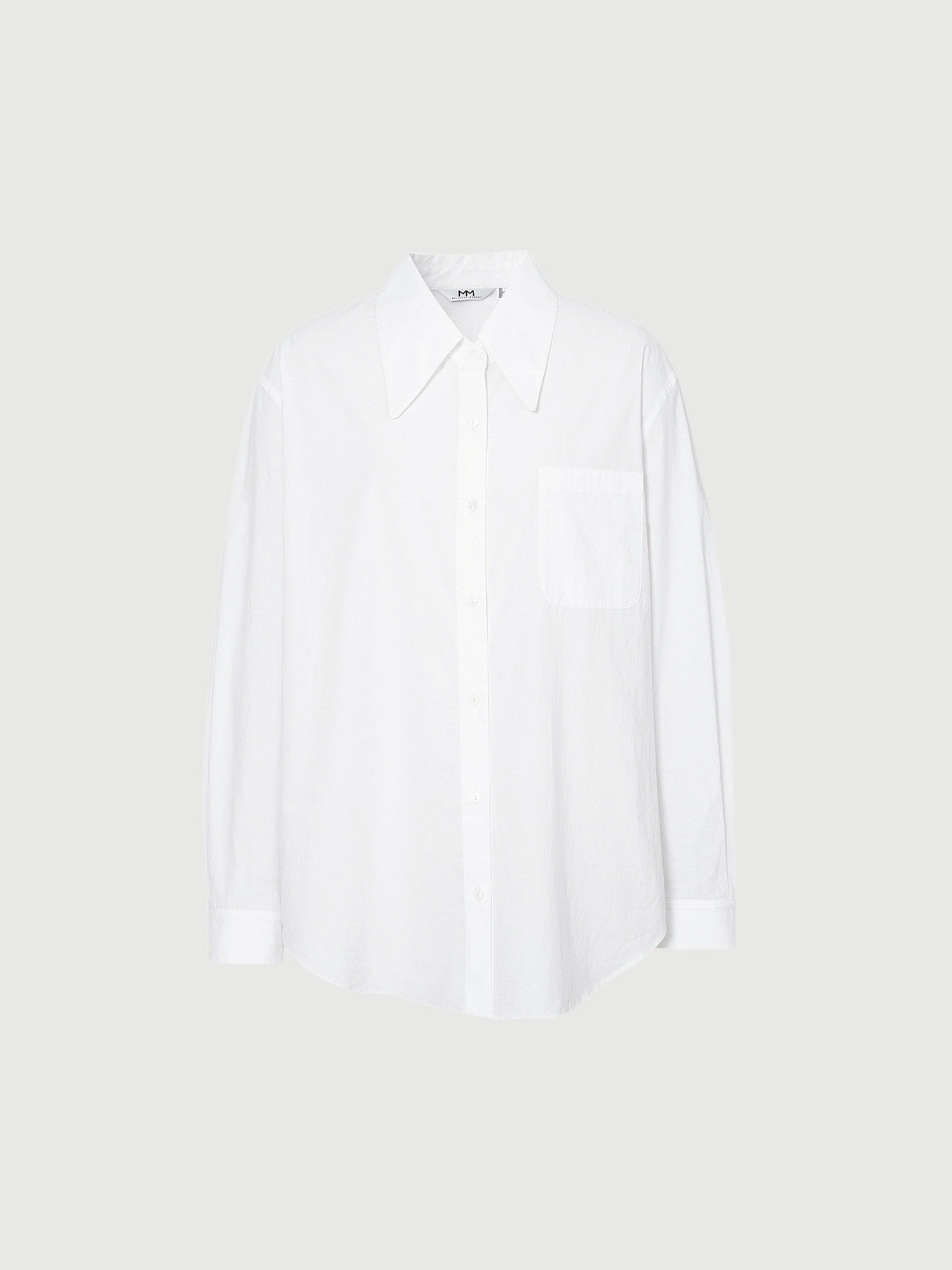 Pure Cotton Shirt in white featuring classic collar and pocket detail, designed for comfort and stylish elegance.