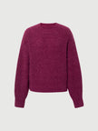 Magenta Vertical-Rib Silk-Cashmere Sweater