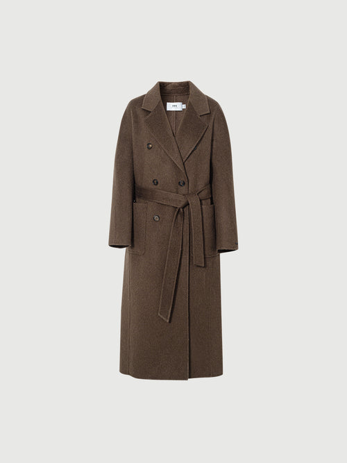 Load image 1 in gallery view. Wool-Camel Blend Tie-Belt Coat