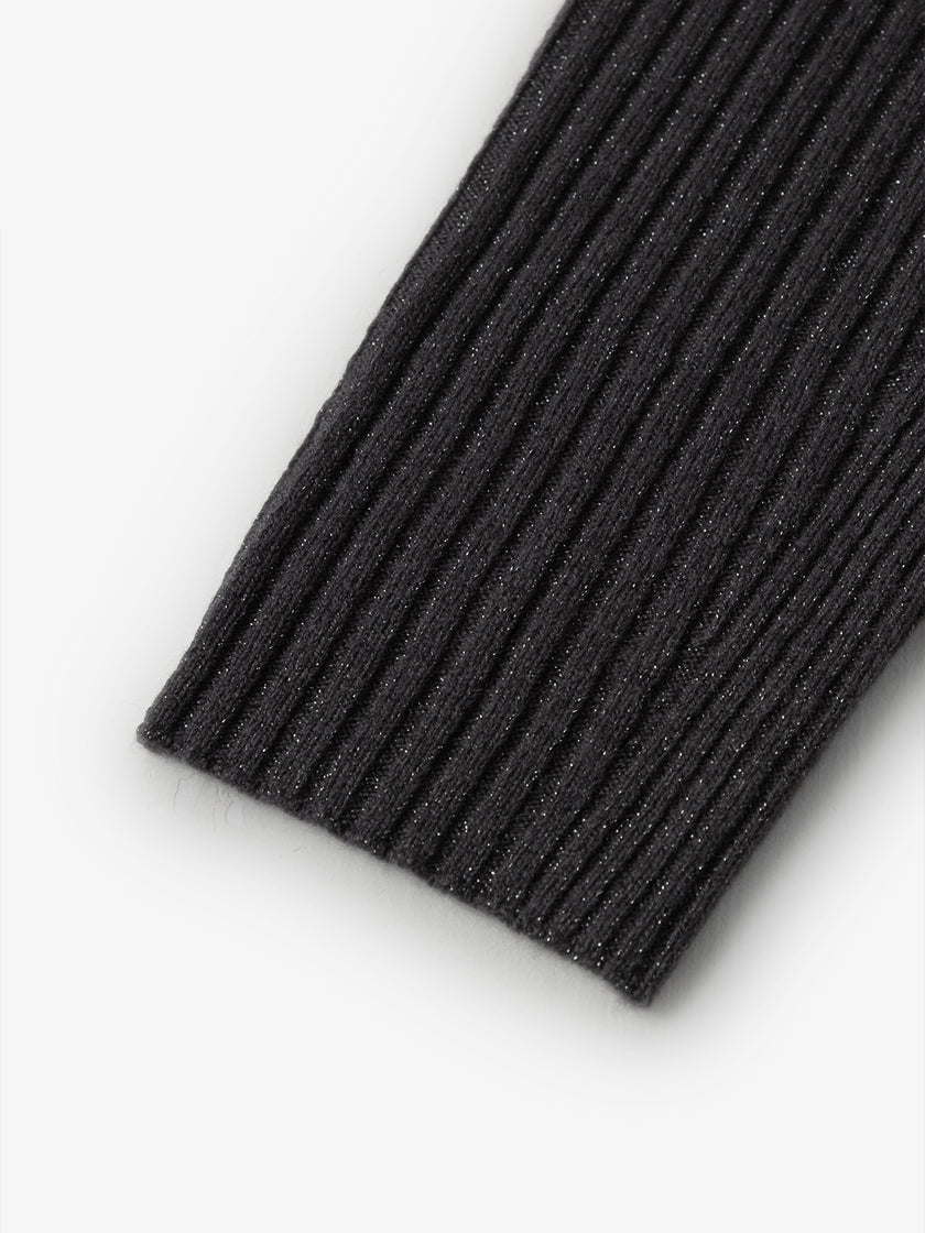 Mock Neck Shift Wool Jersey Dress