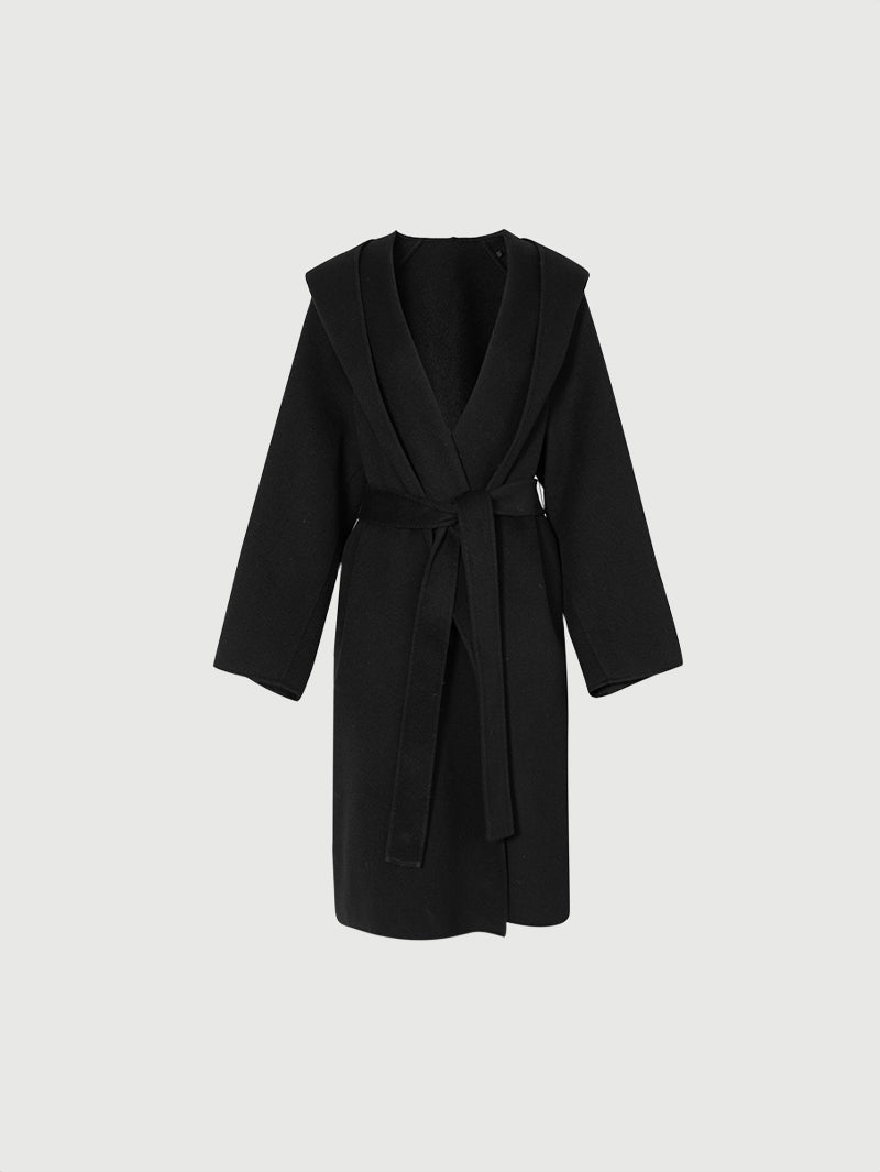 100% Australian Merino Wool Hooded Coat - MEILLEUR MOMENT OFFICIAL STORE NEW YORK 