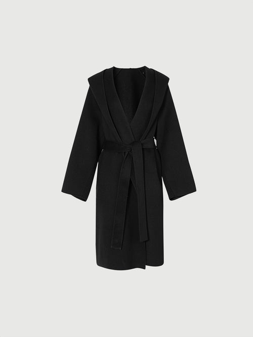 Load image 1 in gallery view. 100% Australian Merino Wool Hooded Coat - MEILLEUR MOMENT OFFICIAL STORE NEW YORK 