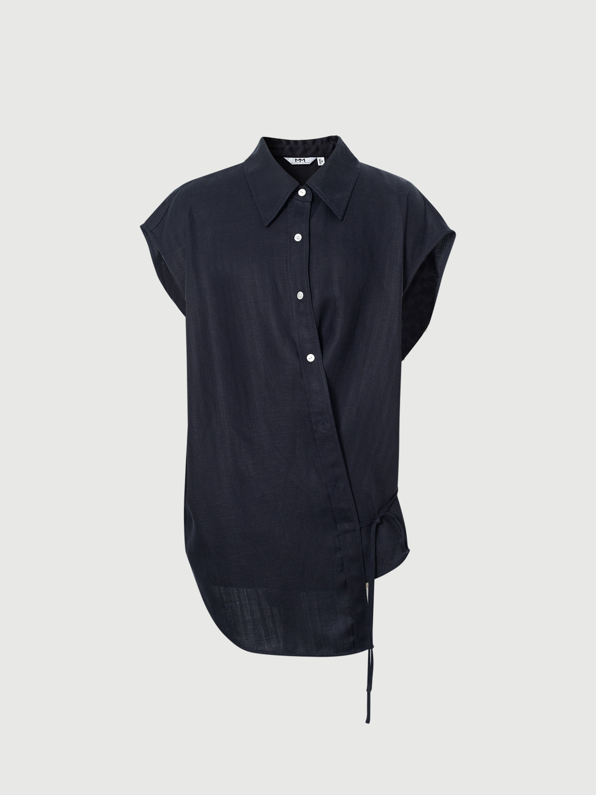 Lyocell Sleeveless Lapel Shirt
