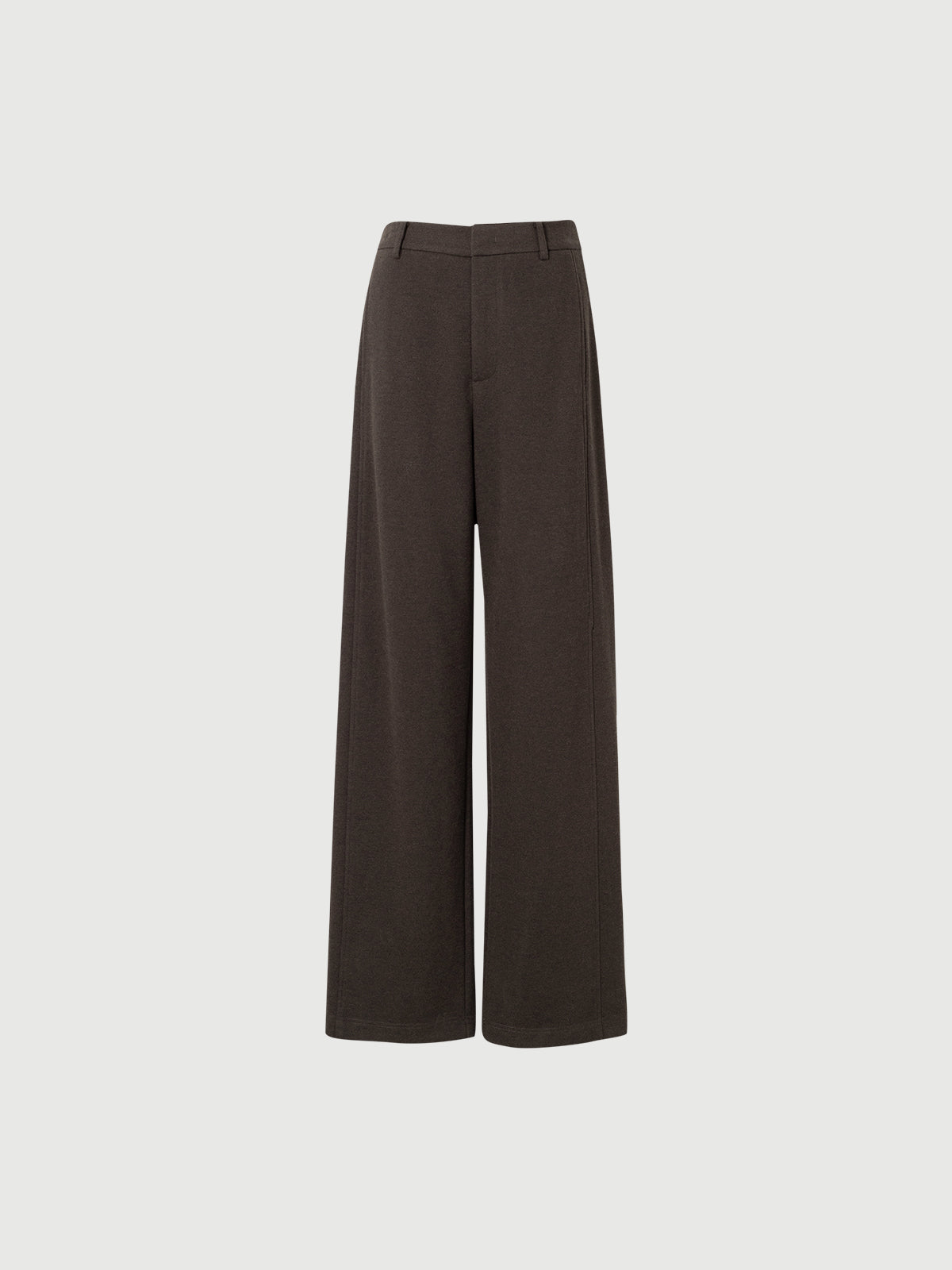 Dark Brown Straight-Leg Pants