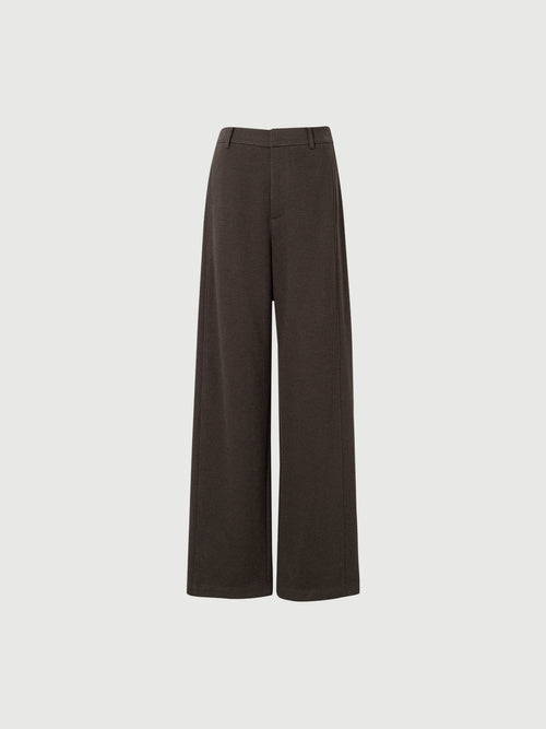 Load image 1 in gallery view. Dark Brown Straight-Leg Pants