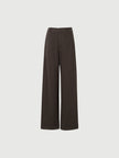 Dark Brown Straight-Leg Pants