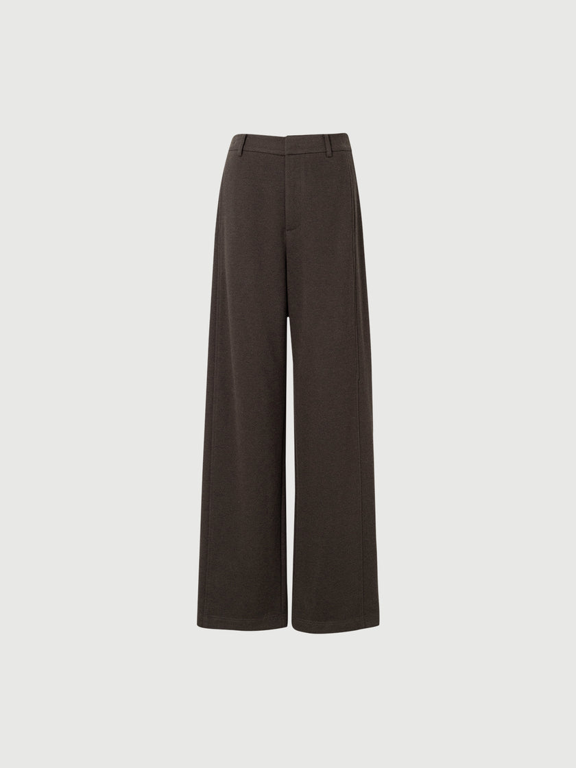 Dark Brown Straight-Leg Pants