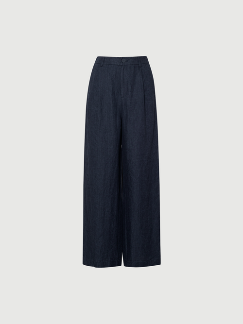 Load image 1 in gallery view. Linen Woven Straight-Leg Pants