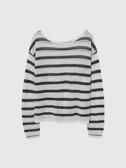 Load image 1 in gallery view. Oversized Striped Knit Pullover
