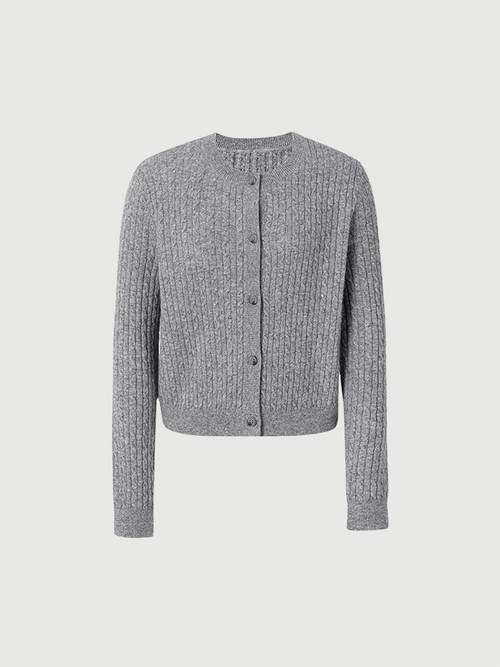 Load image 1 in gallery view. Rib Cashmere Cardigan - MEILLEUR MOMENT OFFICIAL STORE NEW YORK 