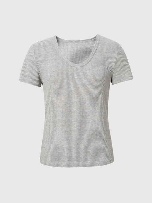 Load image 1 in gallery view. Ribbed Short Sleeve Top