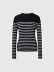Blusa listrada de manga comprida justa