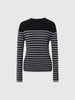 Blusa listrada de manga comprida justa