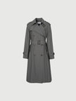 Casaco de algodão trench coat com cinto e abotoamento duplo