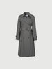 Casaco de algodão trench coat com cinto e abotoamento duplo