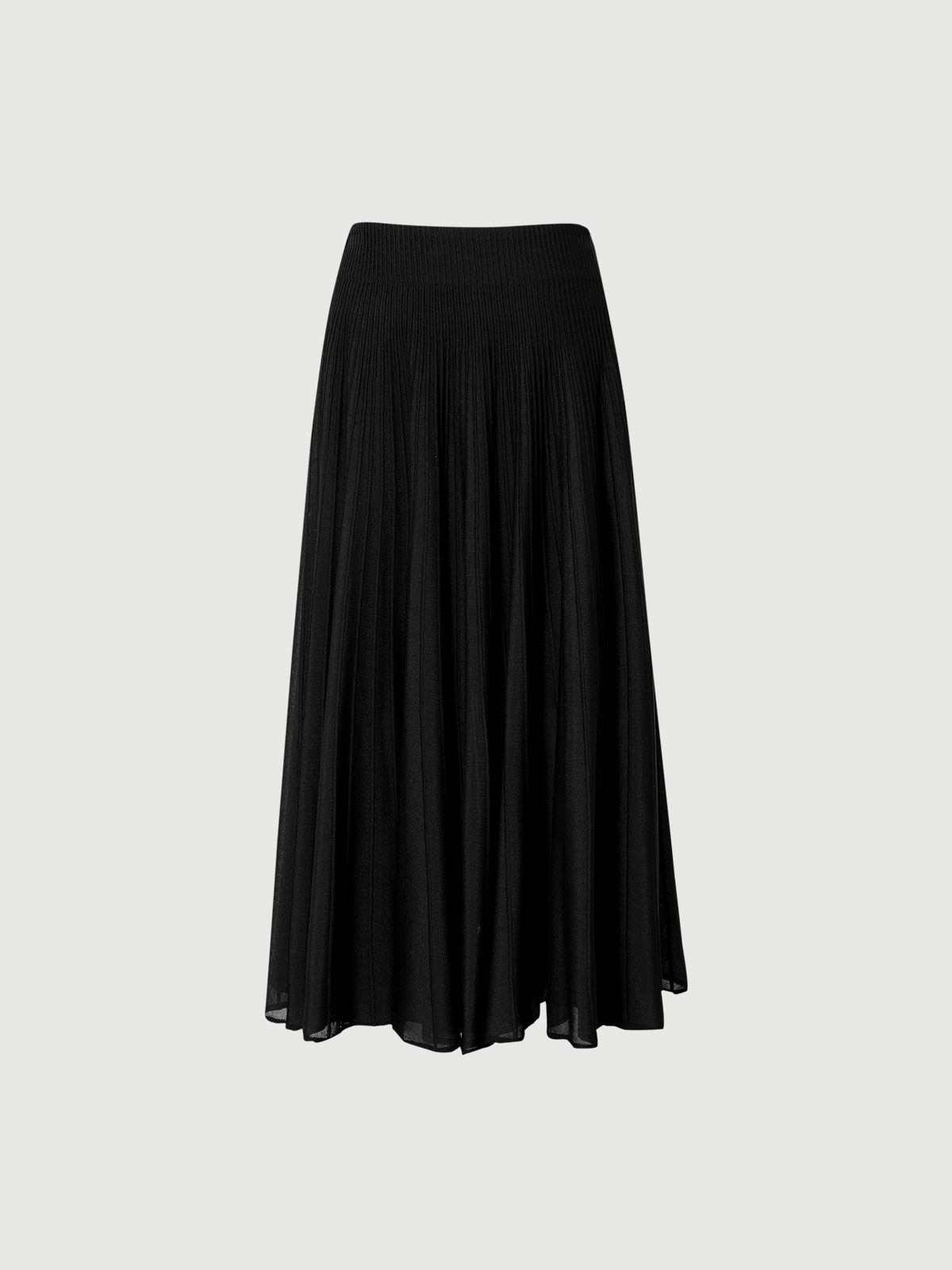Sheer Pleated Midi Skirt