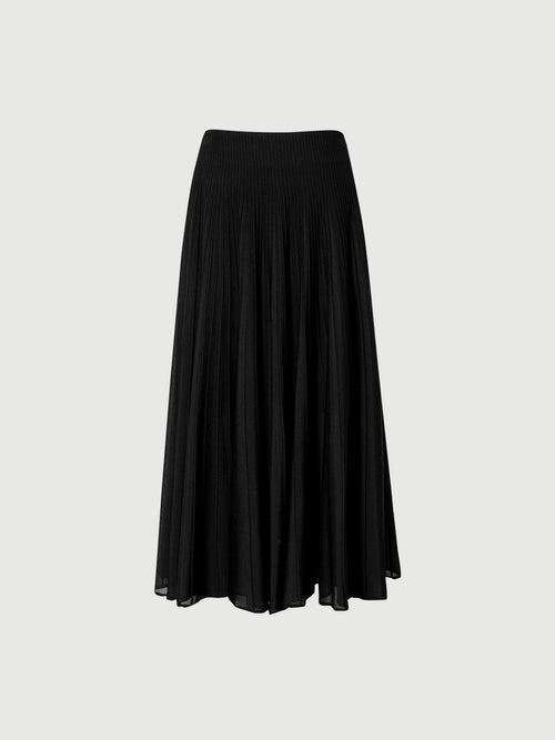Load image 1 in gallery view. Sheer Pleated Midi Skirt