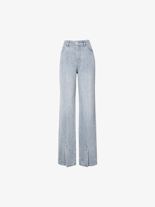 Load image 1 in gallery view. Slit Design Jeans