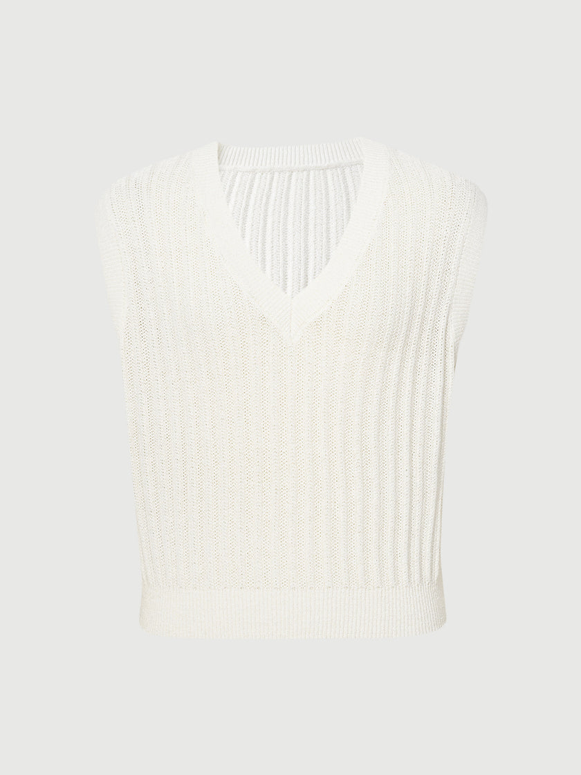 V-Neck Sleeveless Jumper