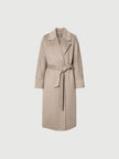 Pure Cashmere Notch-Lapel Coat with Belt – Irish Cream
