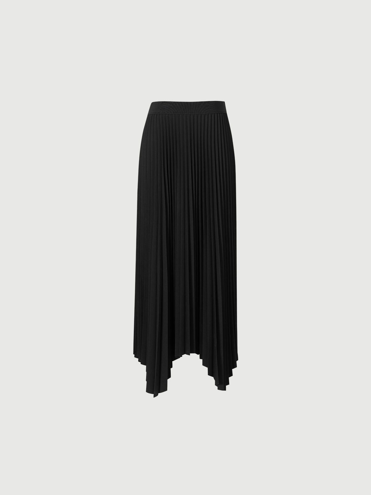 Pleated Handkerchief Maxi Skirt