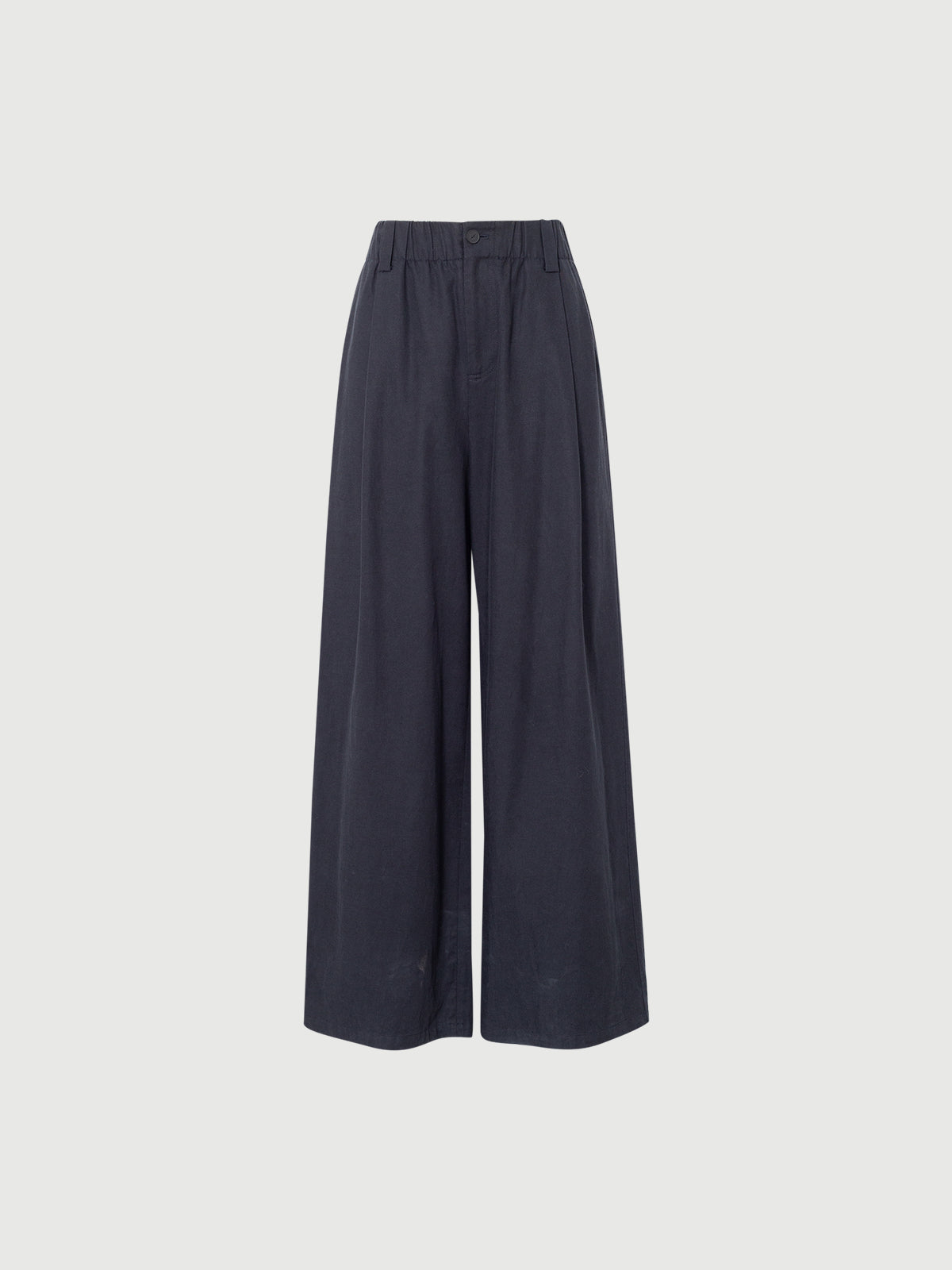Lyocell-Cotton Elasticized Wide-Leg Trousers