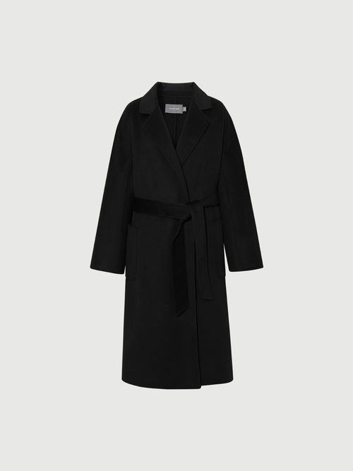 Load image 1 in gallery view. Pure Cashmere Notch-Lapel Midi Belted Coat