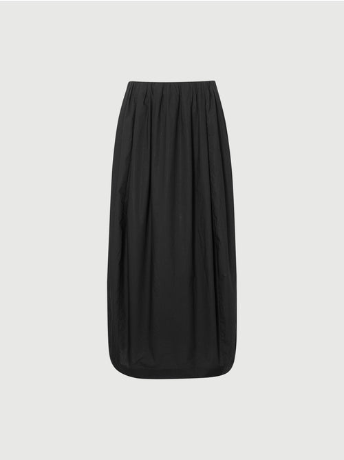 Load image 1 in gallery view. High-Waist Black Cotton Skirt
