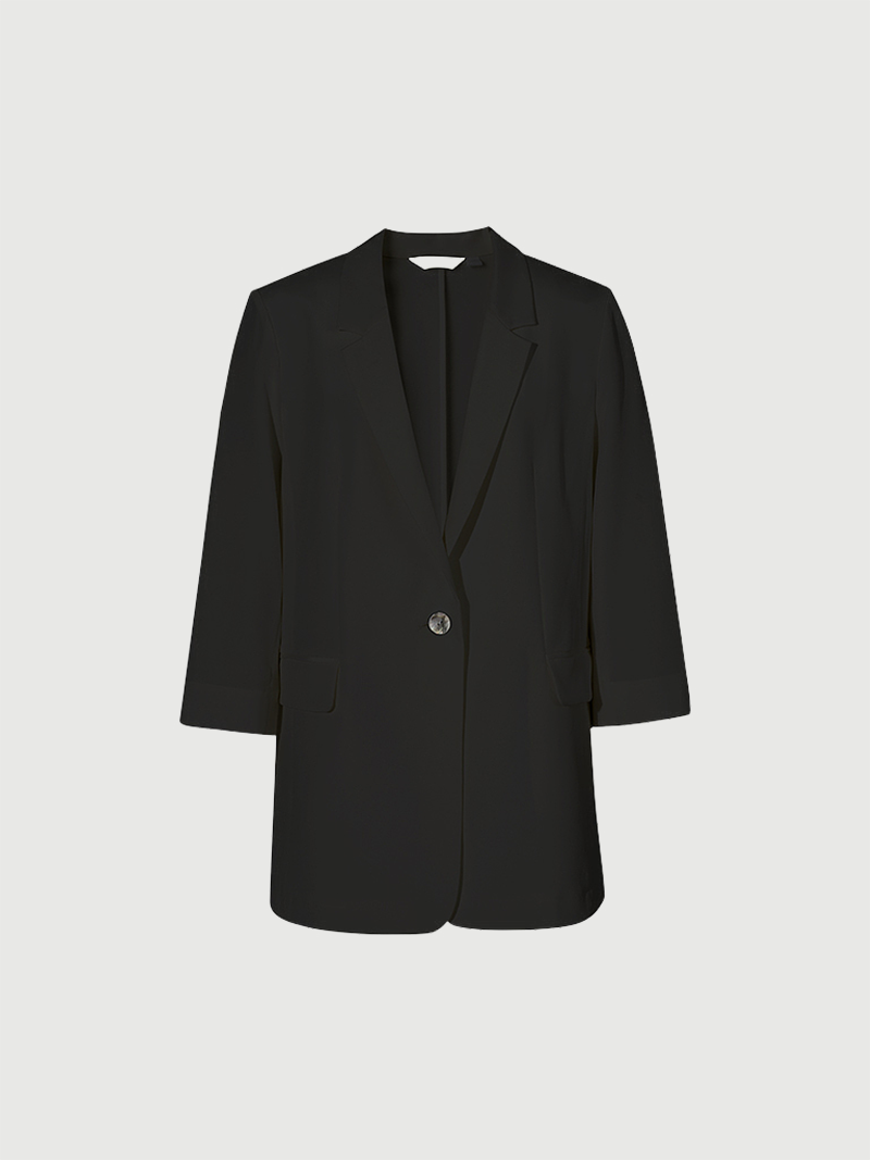 One Button 92% Silk Blazer