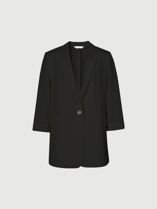 Load image 1 in gallery view. One Button 92% Silk Blazer