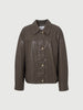 Matte Crinkle Leather Jacket