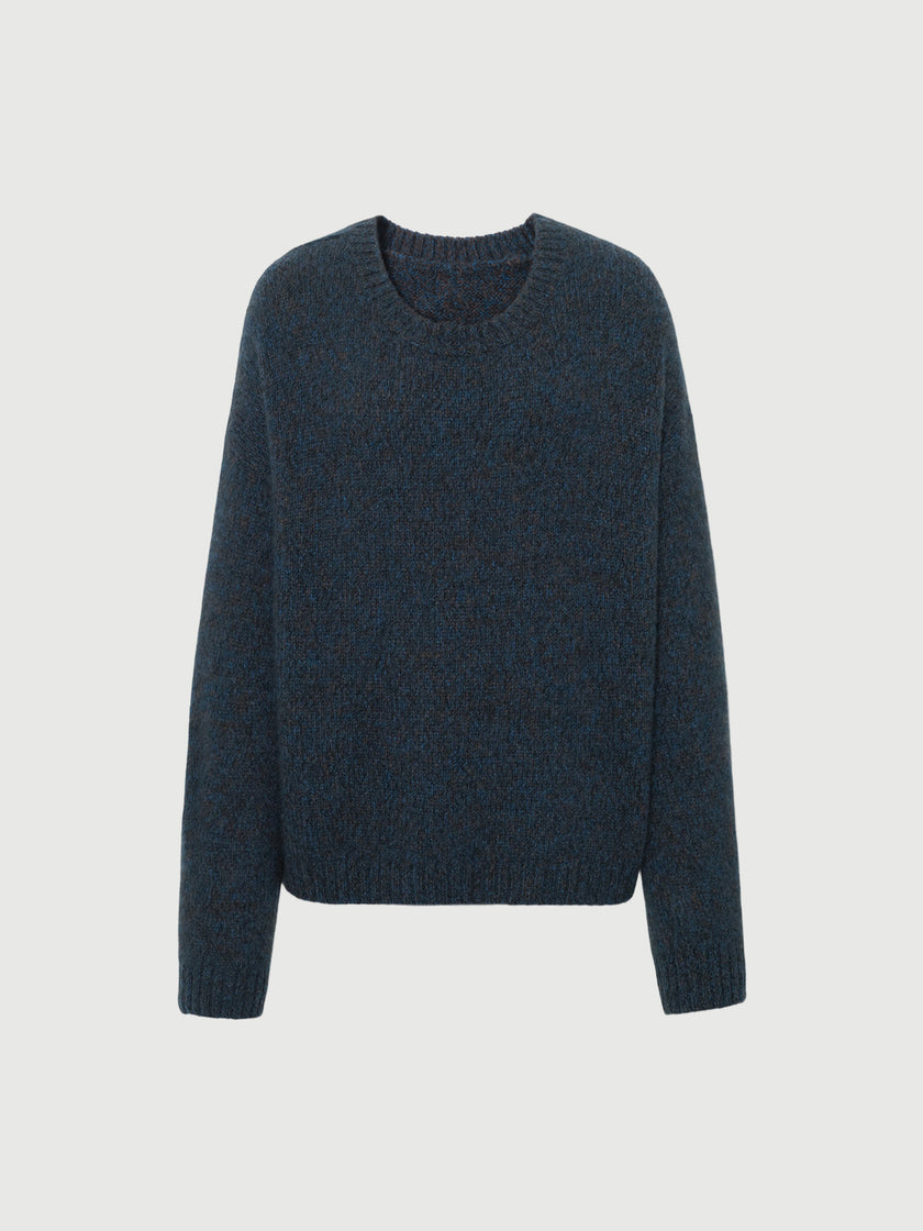 Crewneck Drop-Shoulder Silk-Cashmere Sweater
