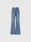 MEILLEUR MOMENT Indigo Blue Flared Jeans - Front View
