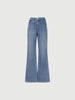 MEILLEUR MOMENT Indigo Blue Flared Jeans - Front View