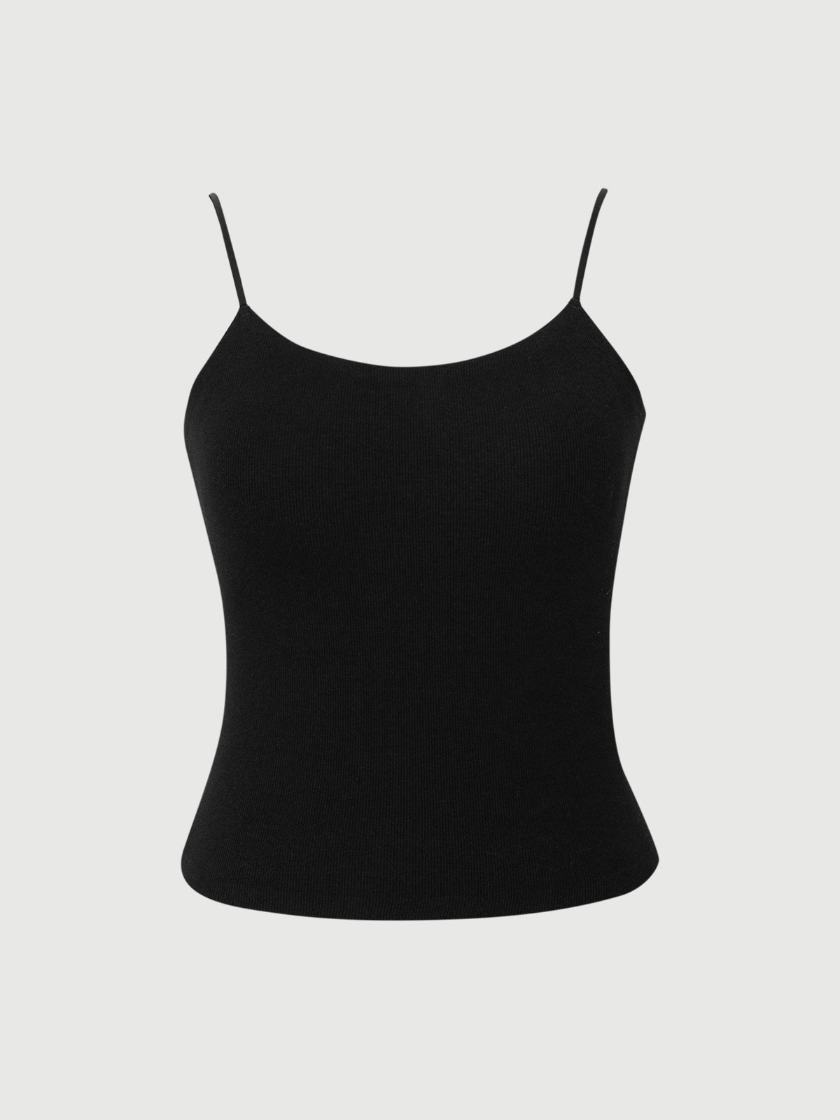 Black Camisole with Built-In Bra Pads