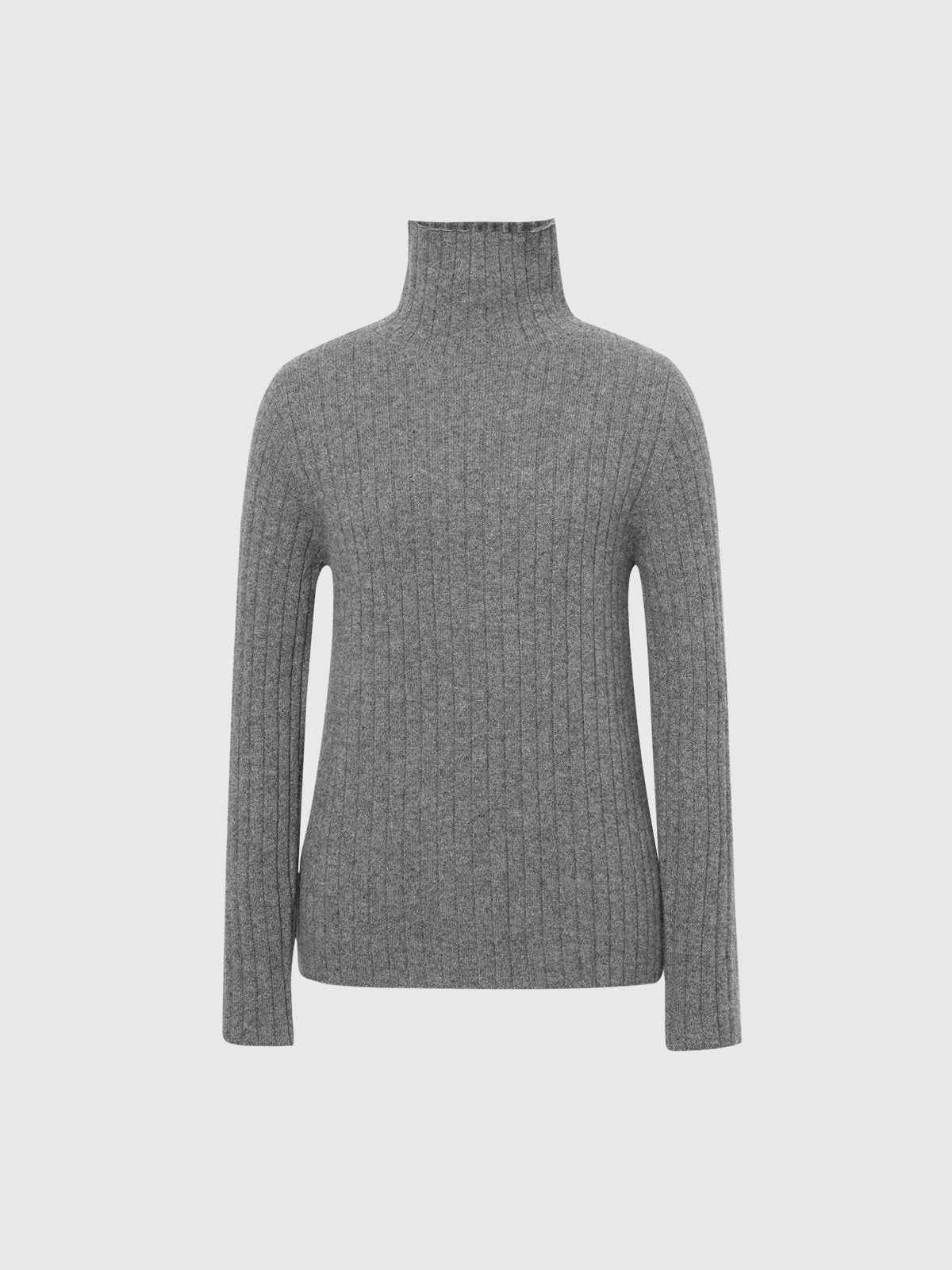 Turtleneck Cashmere Sweater Gray