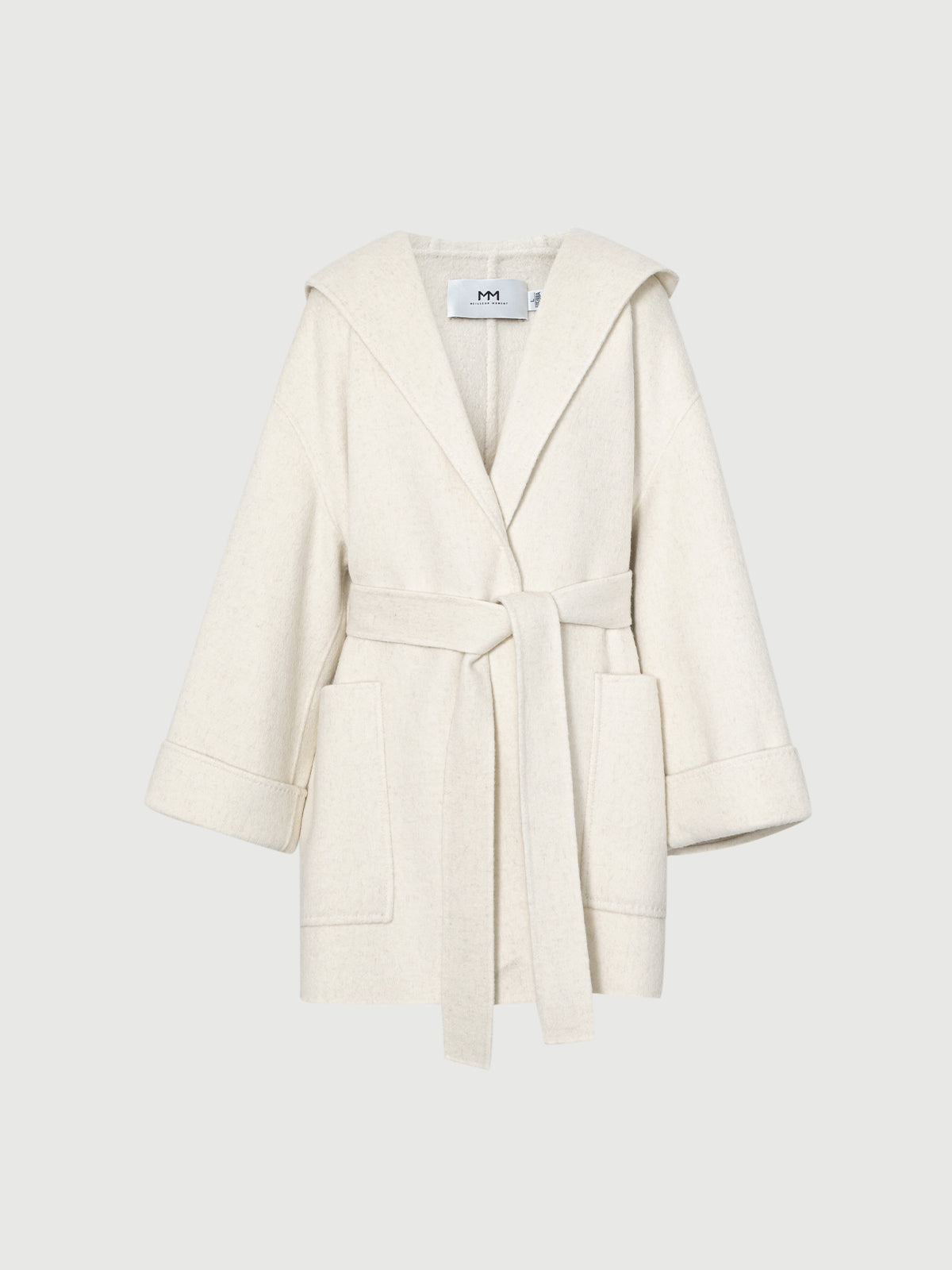 White robe with a belt on a white background