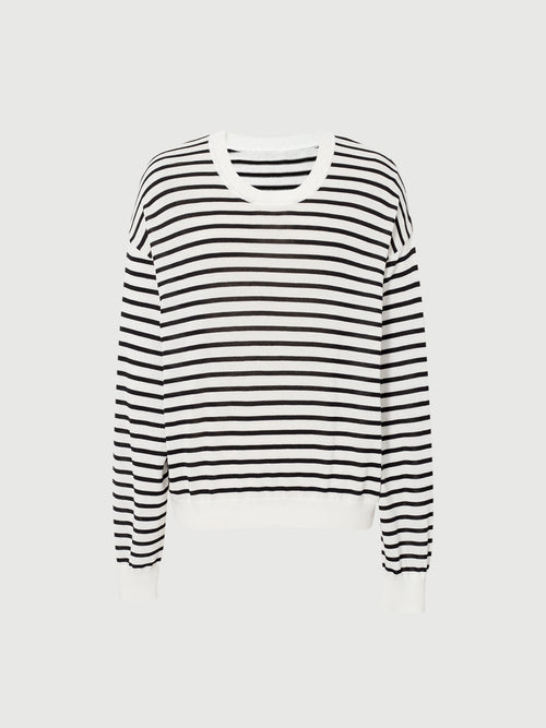 Load image 1 in gallery view. Striped Crewneck Relaxed Top