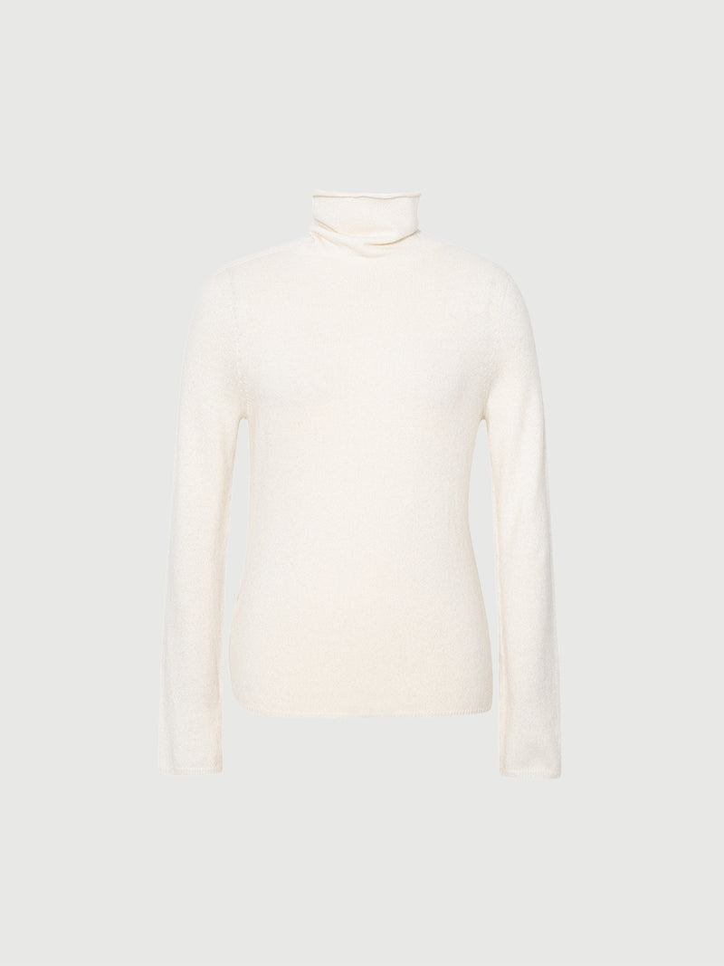 White Slim Fit Cashmere Sweater 599A133005Q