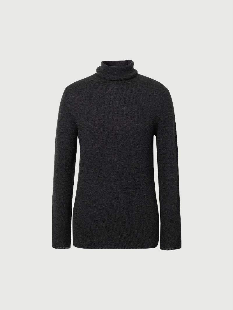 Black High Neck Layering Cashmere Sweater 599A233006Q - Cashmere Sweater for luxurious style and comfort.