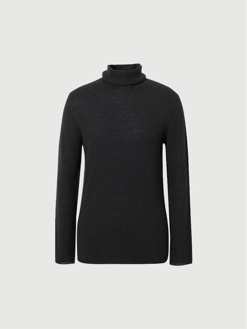 Load image 1 in gallery view. Black High Neck Layering Cashmere Sweater 599A233006Q - Cashmere Sweater for luxurious style and comfort.