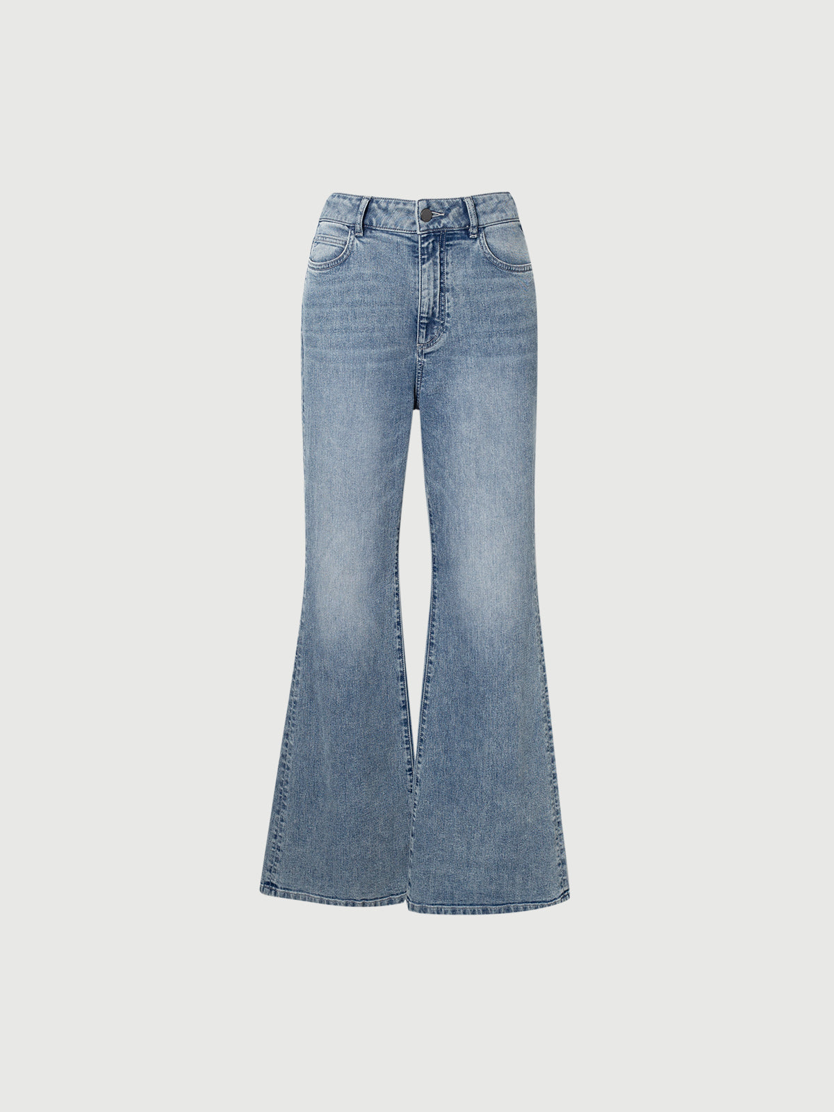 Flared Cotton Denim Pants
