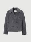 Pure Wool Wide-Collar Short Coat
