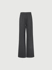 Dark gray wide-leg pants on a light gray background