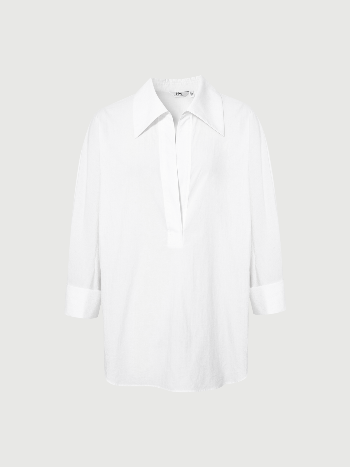 Pure Cotton V-Neck White Shirt