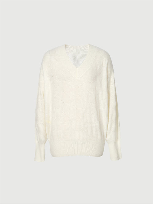 Load image 1 in gallery view. V Neck Slouchy Cashmere Sweater