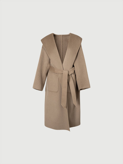 Load image 1 in gallery view. Large Lapel Wool Cashmere Hooded Coat - MEILLEUR MOMENT OFFICIAL STORE NEW YORK 