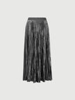 Asymmetrical Pleated Velvet Maxi Dress
